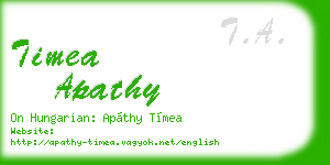 timea apathy business card