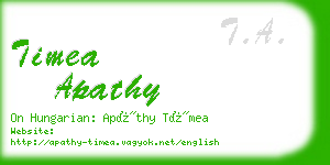 timea apathy business card